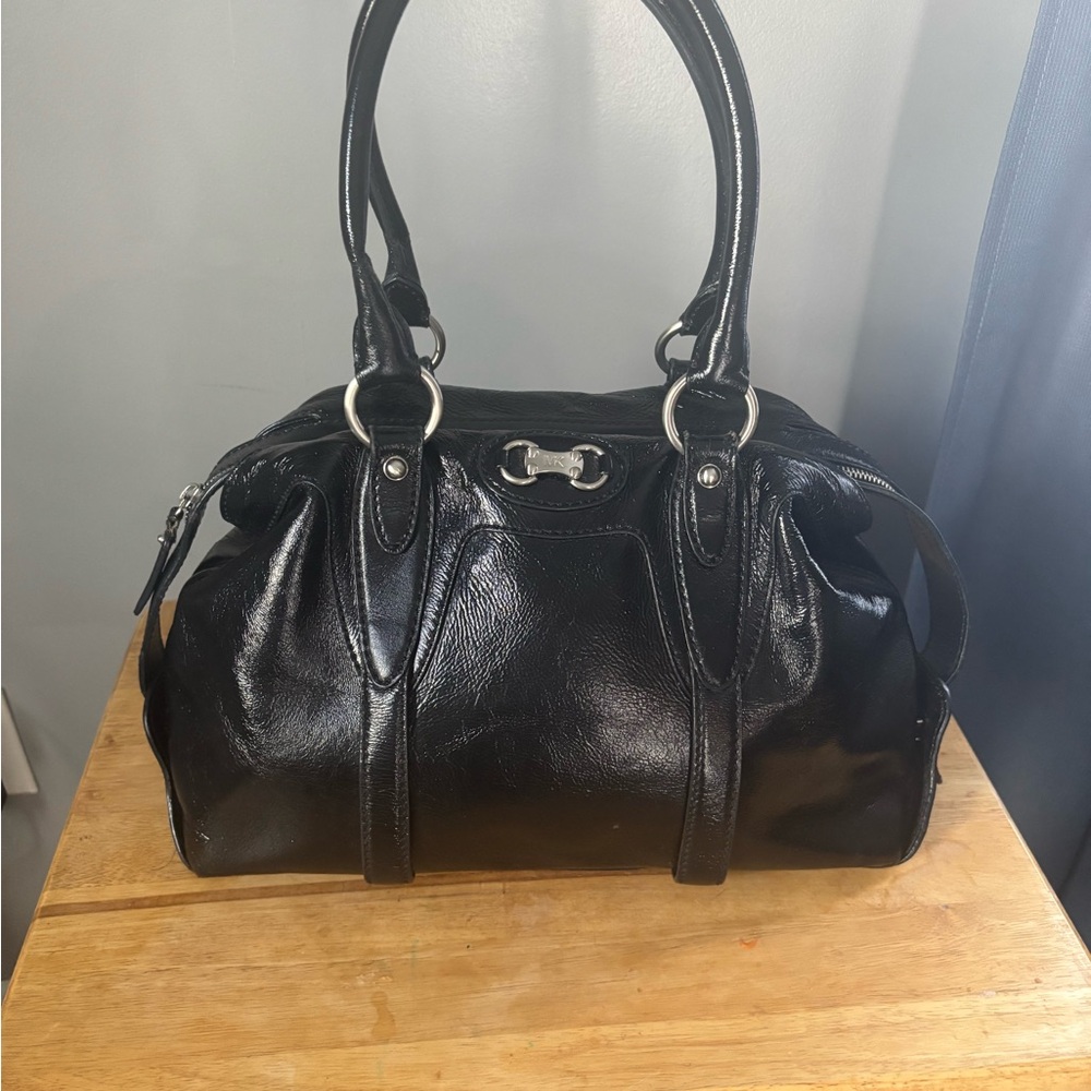 Michael Kors Shiny Black Satchel